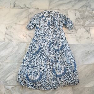 Tuckernuck Kids Dress in Blue and White Paisley